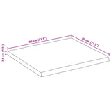 Table Top 80x80x3.8 cm Live Edge Solid Wood Mango 370746