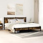 Metal Bed Frame without Mattress Smoked Oak 183x213 cm 3301378