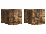 Wall-Mounted Bedside Cabinet 2 pcs Smoked Oak 33 x 34.5 x 43 cm 898306