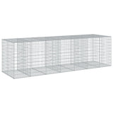 Gabion Basket with Cover 350x100x100 cm Galvanised Iron 3295195