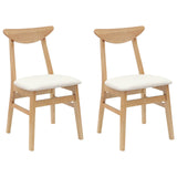 Dining Chairs 2 pcs Natural 42 x 47.5 x 81 cm Solid Rubber Wood 42020431