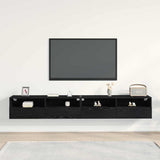 TV Wall Cabinet Wall-mounted 2 pcs Black oak 100 x 30 x 30 cm 862193