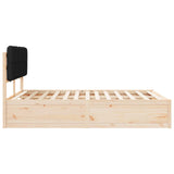 Bed Frame with Upholstered Headboard Black 140 x 190 cm 3398201