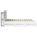 Bed Frame with Storage White 150 x 200 cm Engineered Wood 3434057