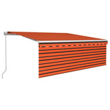 Manual Retractable Awning with Blind 4.5x3m Orange&Brown 3069320