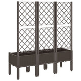 Garden Planter with Trellis Brown 120x40x142 cm PP 367930