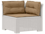 5-Seater Garden Sofa with Cushions Rattan Look PP White 3444060