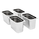 Gastronorm Containers 4 pcs GN 1/3 200 mm Stainless Steel 50897