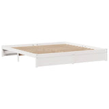 Bed Frame with Headboard without Mattress White 200x200 cm 3306004