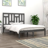 Bed Frame Grey Solid Pinewood 200 x 200 cm Sleek Bed Frame 3104565