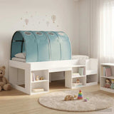 Bed Frame with Tunnel with Shelf 3 pcs White and Light Blue 3423630