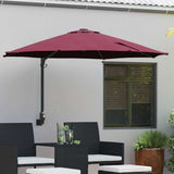 Garden Parasol Manual Bordeaux Red 248 x 248 x 148 cm 42003247
