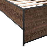 Bed Frame without Mattress Brown Oak 75x190 cm Small Single 845255
