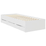 Bed Frame with Drawer White 75 x 190 cm Engineer Wood 3410756