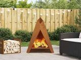 Fire Pit Brown 58 x 40 x 100 cm Weathering Steel 858917