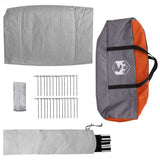 Dome Tent 4-Person 308 x 268 x 130 cm Grey and Orange Taffeta 42001010