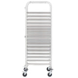Kitchen Trolley for 16 Trays 38x55x163 cm Stainless Steel 50920