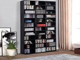 1116 CD/ 528 DVD Storage Unit, Media Storage Shelf, Wooden Display Unit with Adjustable Shelves, 102 T3398P378027