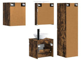 Bathroom Cabinet Set 5 pcs Smoked Oak 40 x 10.5 x 60.5 cm 3407339