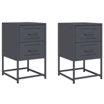 ZNTS Bedside Cabinets 2 pcs Anthracite 36x39x60.5 cm Steel 846463