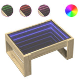 Coffee Table with Infinity LED Sonoma Oak 70x53x30 cm 847632