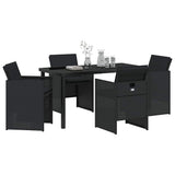 Garden Dining Set 5 pcs Black Poly Rattan 3380594