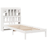ZNTS Bookcase Bed without Mattress White 100x200 cm Solid Wood Pine 3322338