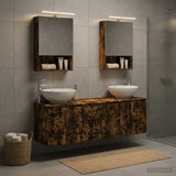 Bathroom Cabinet Set 5 pcs Smoked Oak Engineered Wood 3406483
