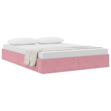 Storage Bed with Mattress with Storage Pink 140 x 200 cm Velvet 3370105