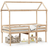 High Sleeper Bed without Mattress 90x190 cm Single Solid Wood Pine 3282138