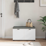 Hall Bench White 80 x 38 x 46 cm Engineered Wood and Fabric 891480
