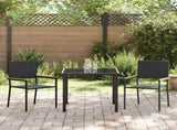 Garden Dining Set with Cushion 3 pcs Black Poly Rattan 3379702
