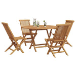 Garden Dining Set Folding 5 pcs Brown Solid Teak wood 3385967