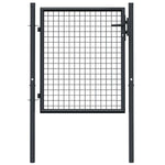 Mesh Garden Gate Galvanised Steel 100x75 cm Grey 145771