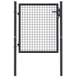 Mesh Garden Gate Galvanised Steel 100x75 cm Grey 145771
