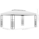 Garden Gazebo Powder-Coated Steel 4x3x2.7 m White 47956