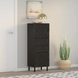 Highboard Black 40x33x110 cm Solid Wood Mango 356848