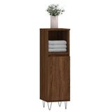Bathroom Cabinet Brown Oak 30x30x100 cm Engineered Wood 831563