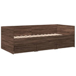 ZNTS Daybed with Drawers without Mattress Brown Oak 75x190 cm Small Single 3280838