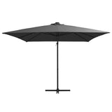 ZNTS Cantilever Garden Parasol with LED lights and Steel Pole 250x250 cm Anthracite 46994