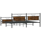 Metal Bed Frame without Mattress Smoked Oak 200x200 cm 3325096