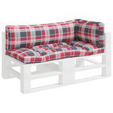 Pallet Cushions 3 pcs Red Check Fabric 360957