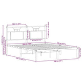 Metal Bed Frame without Mattress Sonoma Oak 180x200 cm Super King 3325098