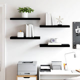 Floating Wall Shelves 4 pcs High Gloss Black 60x23.5x3.8 cm MDF 323771