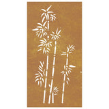Garden Wall Decoration 105x55 cm Corten Steel Bamboo Design 824484