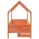 ZNTS Kids Bed Frame with Drawers without Mattress 90x200 cm Solid Wood 3302034
