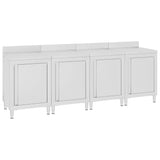 Commercial Work Table Cabinet 240x60x96 cm Stainless Steel 3058269