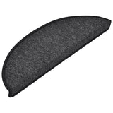Stair Mats 10 pcs 56x17x3 cm Anthracite Half Round 149735