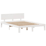 ZNTS Bookcase Bed without Mattress White 120x200cm Solid Wood Pine 3322665