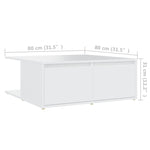 Coffee Table White 80x80x31 cm Engineered Wood 806876